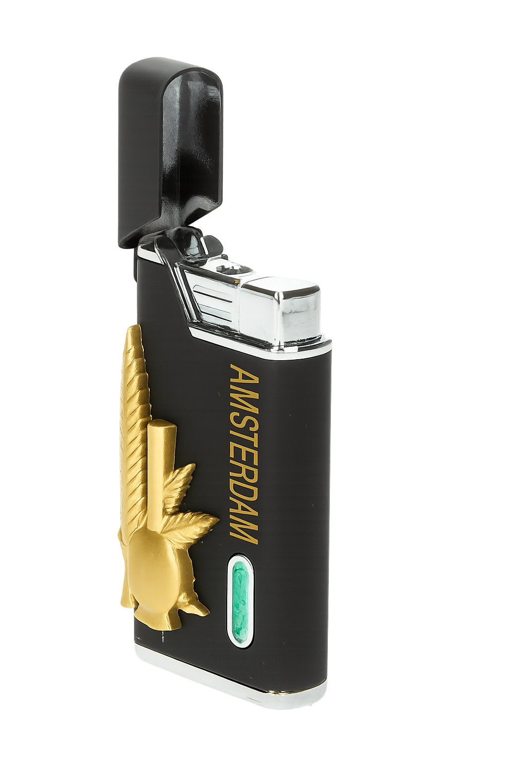 Briquet Belflam Black and Gold Leaf – Feuille dorée sur fond noir