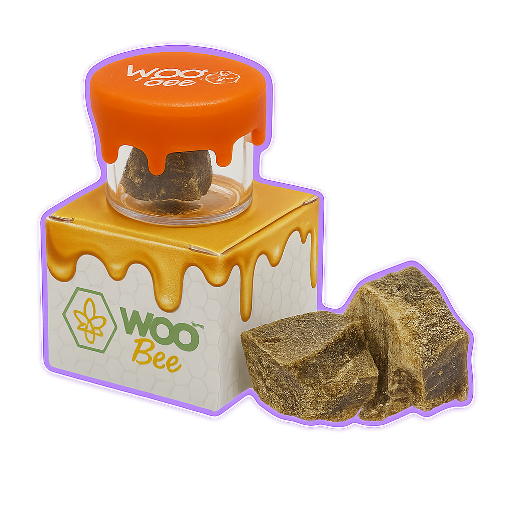 Résine CBD Wedding Cake – Multi-grammages (Woobee, 80,36% CBD, extraction Fresh Frozen Dry Sift)