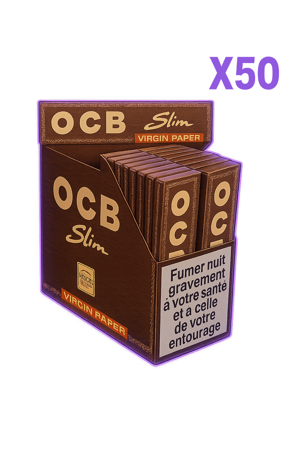 OCB Slim Premium – Display 50 carnets King Size Slim