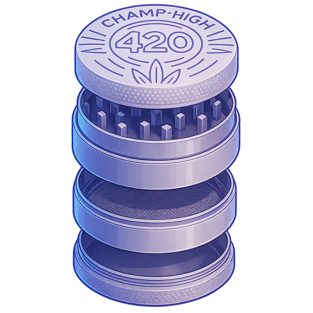 Grinder Champ High White Design – Métal 50 mm (4 parties, tamis intégré)