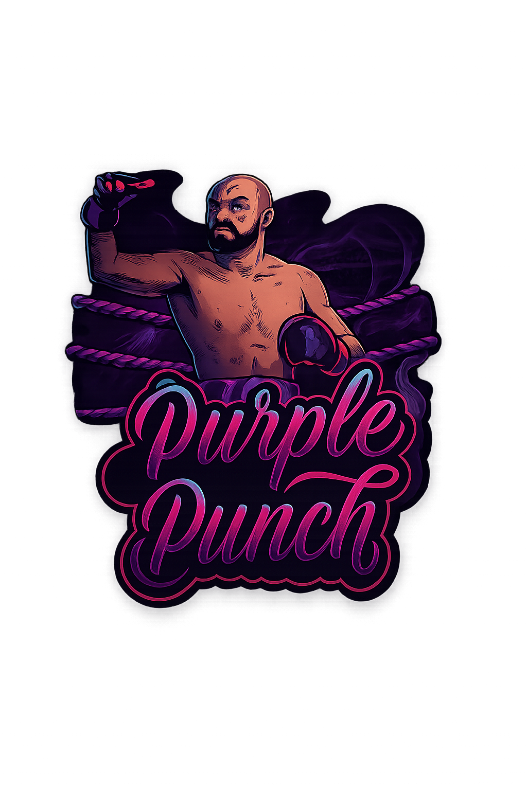 Sac Mylar Purple Punch – Stand Up Pouch personnalisée (PE laminé, étanche, alimentaire, hydrofuge)