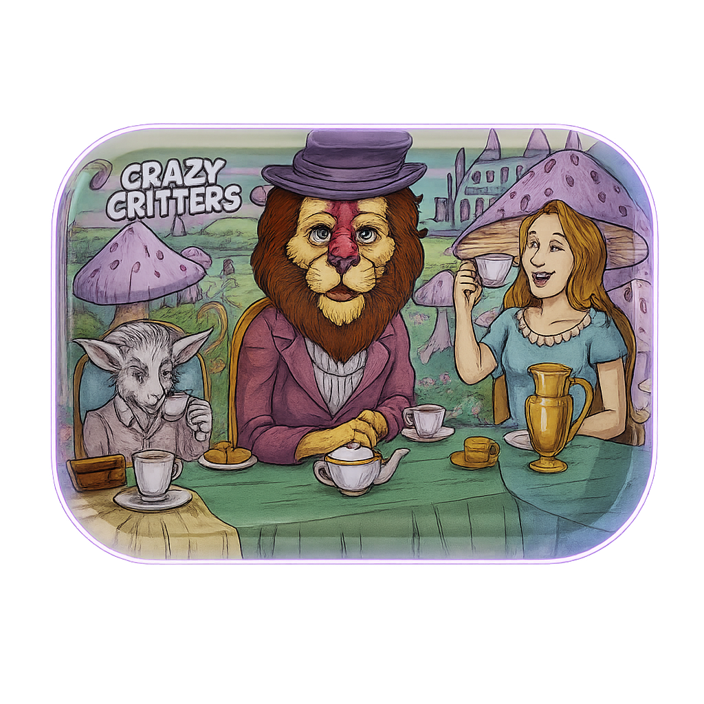 Crazy Critters Lion – Plateau métal design Alice déjanté