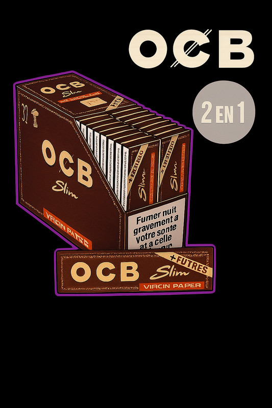 OCB Virgin Slim + Tips Long – Display 32 carnets King Size Slim XL