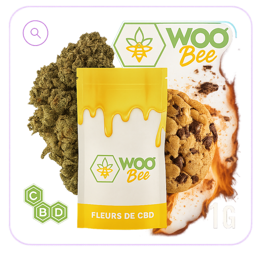 Cookie Kush Indoor CBD – Fleurs de CBD multi-grammages (Woobee, culture indoor, <0,3% THC)
