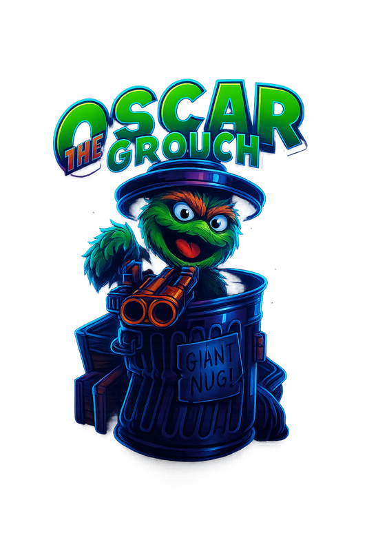 Sac Mylar Oscar The Grouch – Stand Up Pouch personnalisée (PE laminé, étanche, alimentaire, hydrofuge)