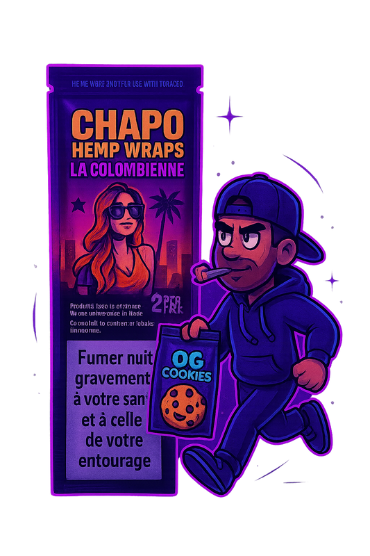 Blunt Chapo La Colombienne – Sachet de 2 blunts (chanvre, fraise kiwi, sans tabac)