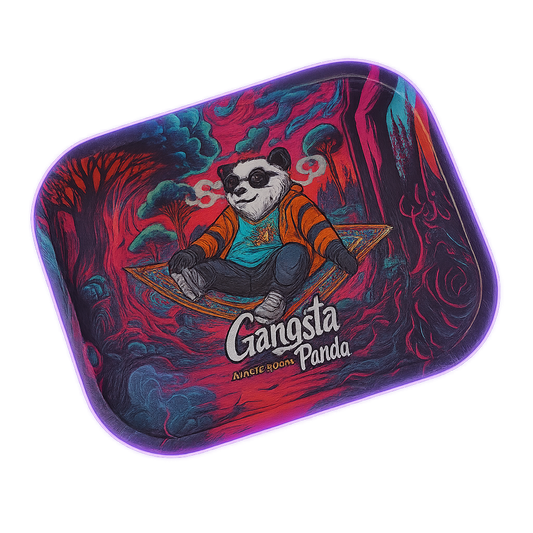 Gangsta Panda Flying Rasta – Plateau métal compact au design rasta