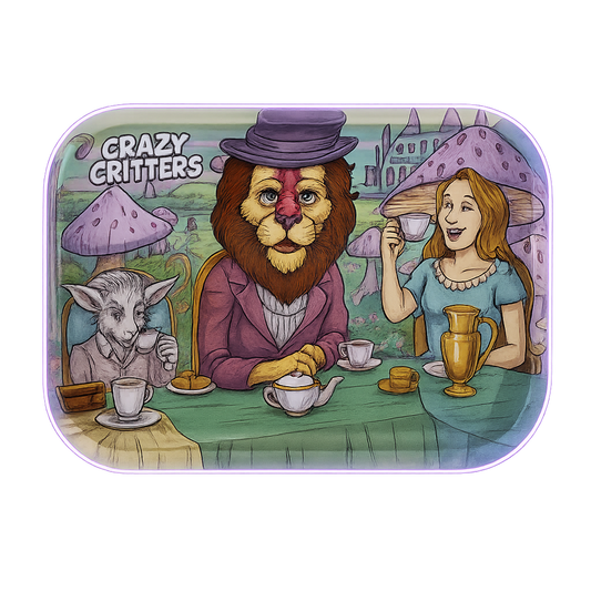 Crazy Critters Lion – Plateau métal design Alice déjanté