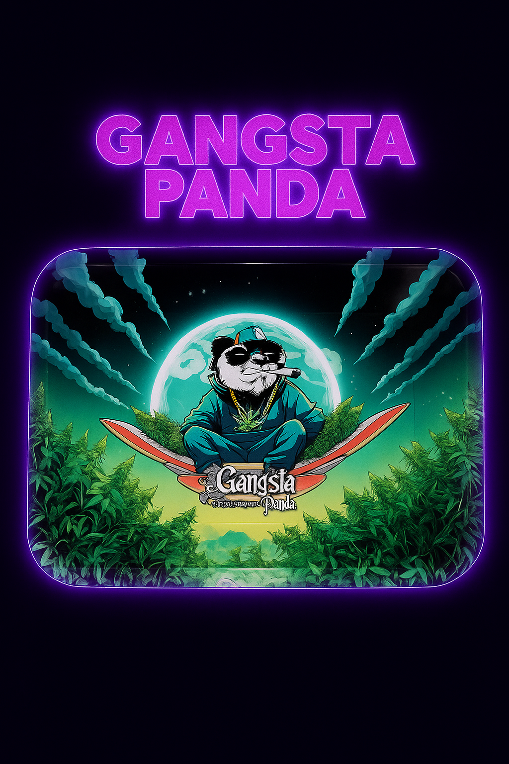 Gangsta Panda UFO – Plateau métal compact au design OVNI original